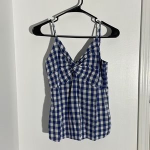 Fit & Flare Tie-Front Smocked Printed Mini Cami Top for Women